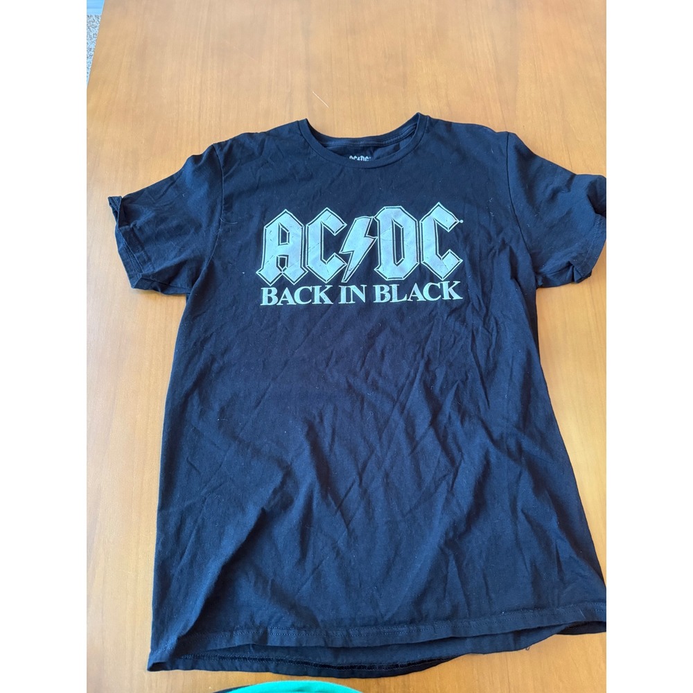 AC/DC Back In Black T-Shirt Graphic Print Rock Band Tee‎